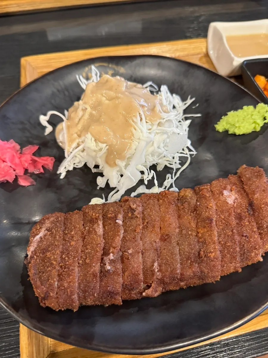 Striploin gyukatsu served with a mini brazier