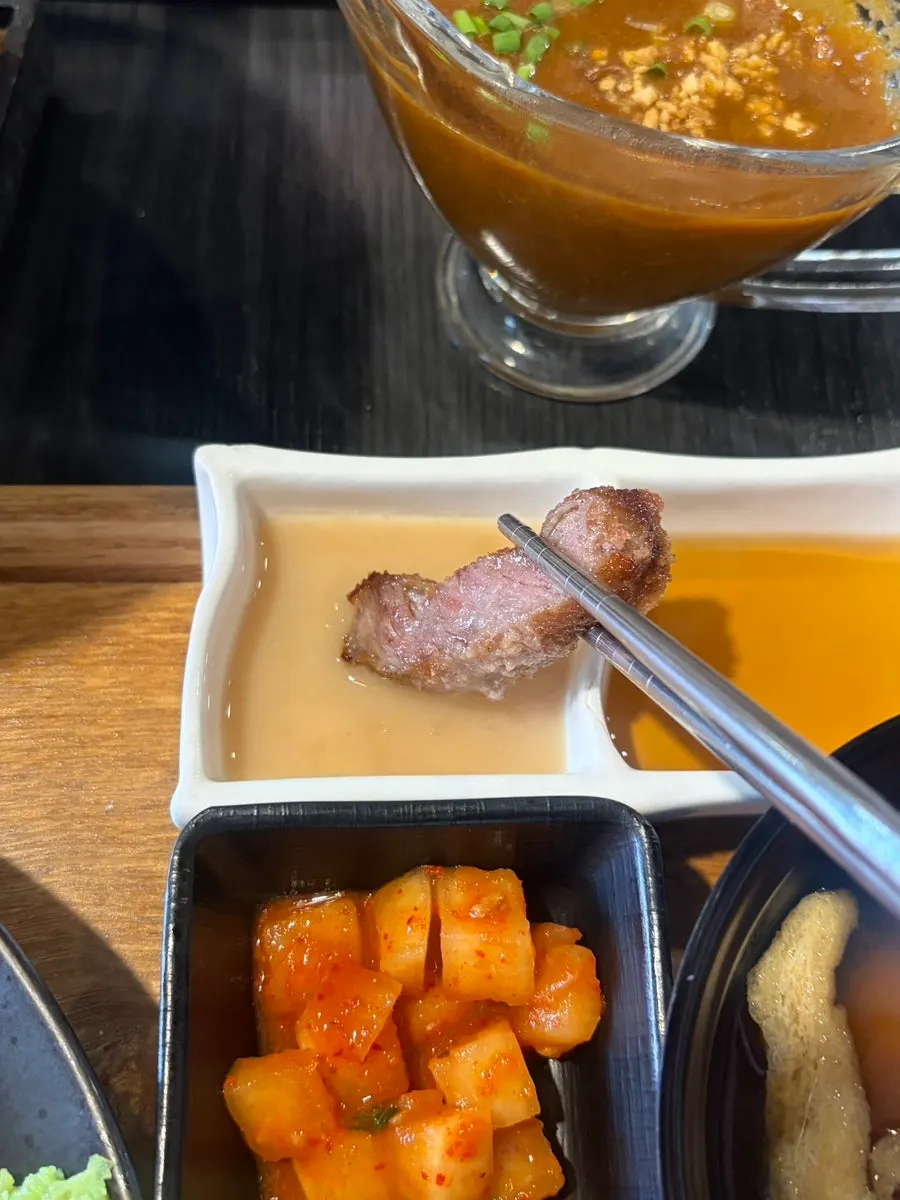 Two gyukatsu sets and mini curry at Izawa Sinbu-dong Branch, a Cheonan Japanese restaurant