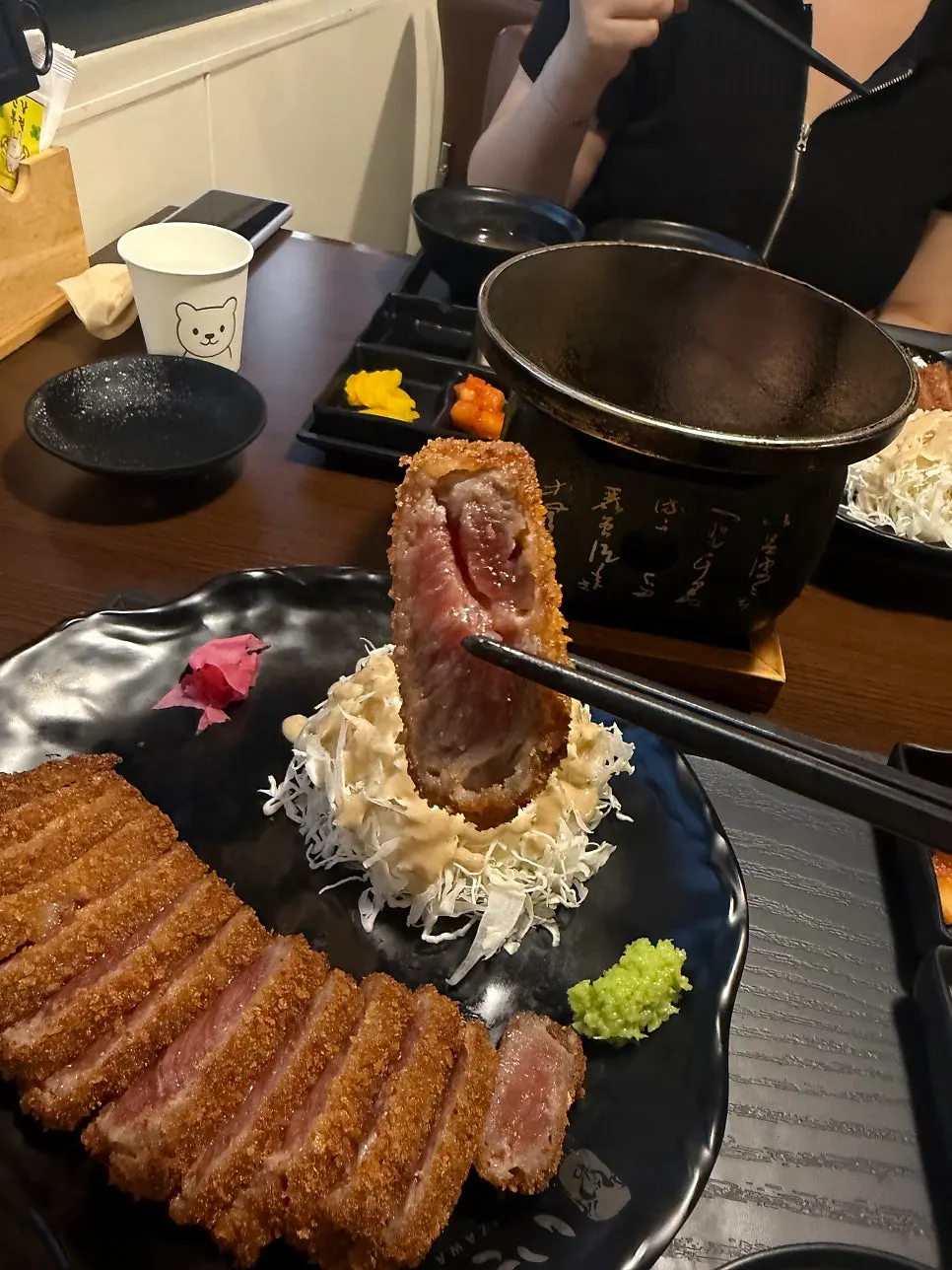 Dapur mini di atas meja untuk memasak gyukatsu