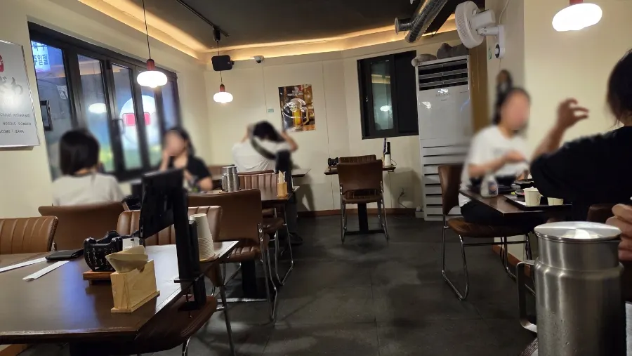 Second floor tables suitable for solo dining and groups alike