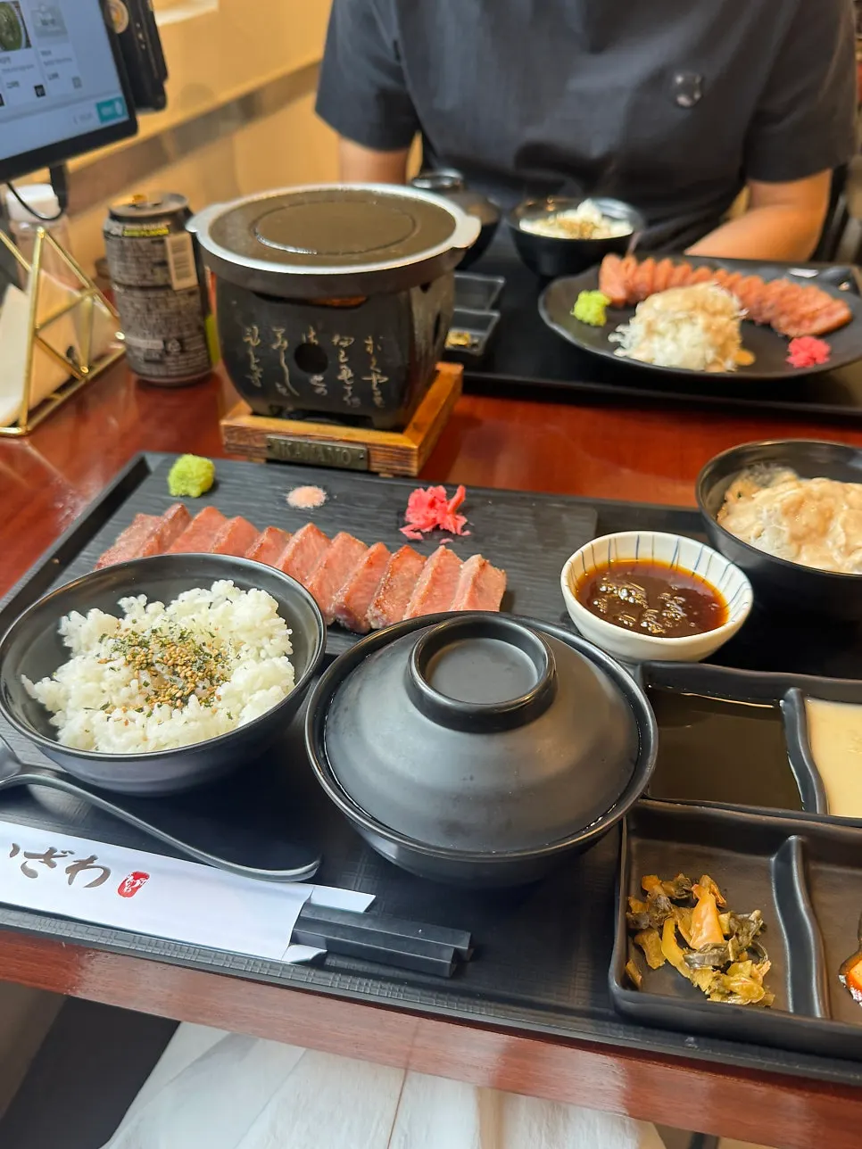 The ordered sets laid out on the table