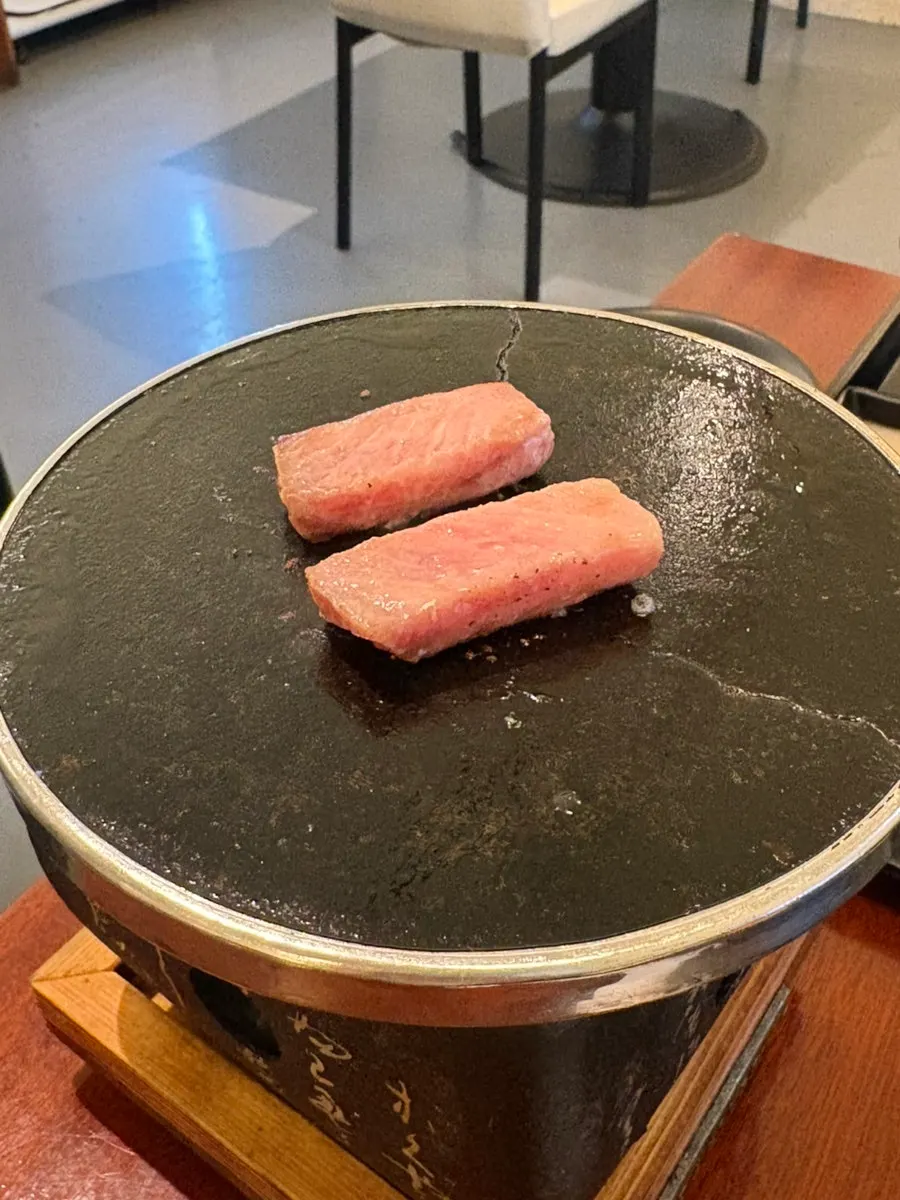 Cross-section of the sirloin gyukatsu