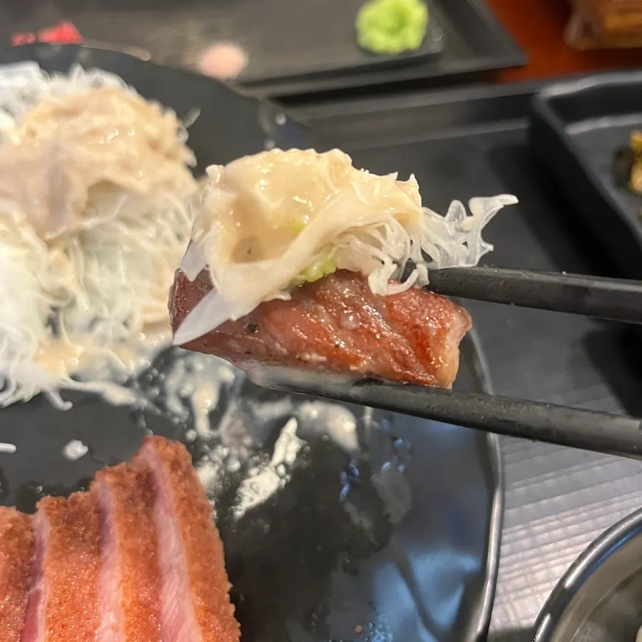 Close-up of the set's side dishes