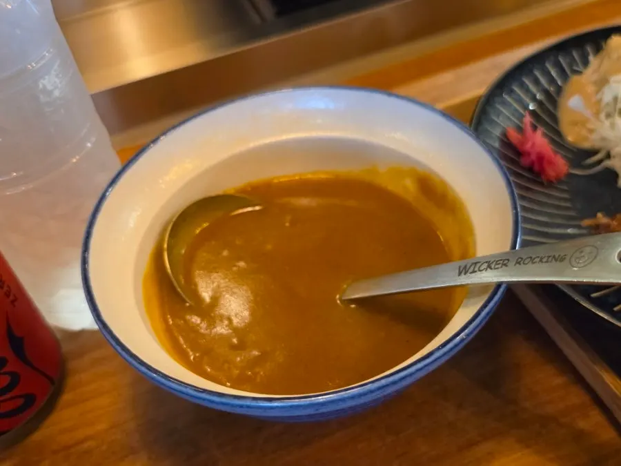 Izawa's two special sauces and fresh wasabi