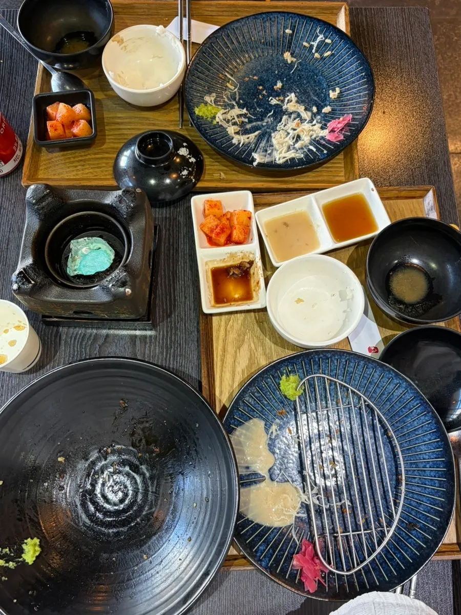 Empty plates, completely finished