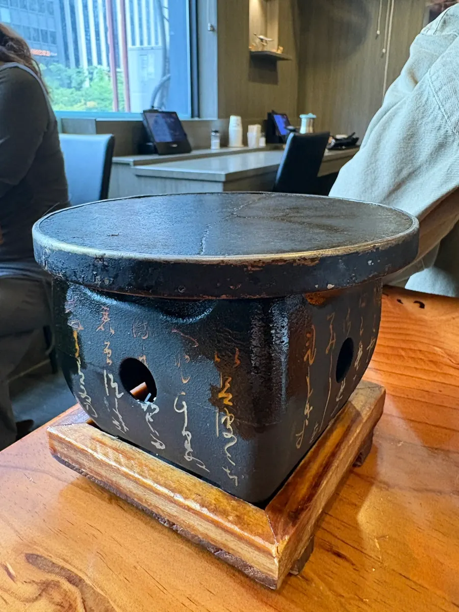 Izawa gyukatsu served with a mini brazier