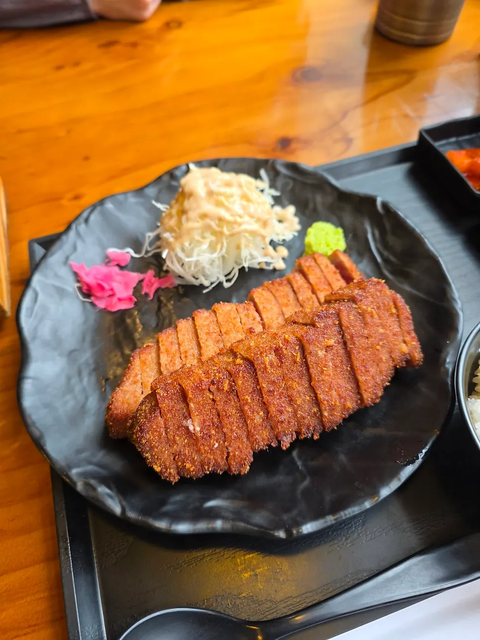 카라이 라멘 면과 국물 클로즈업