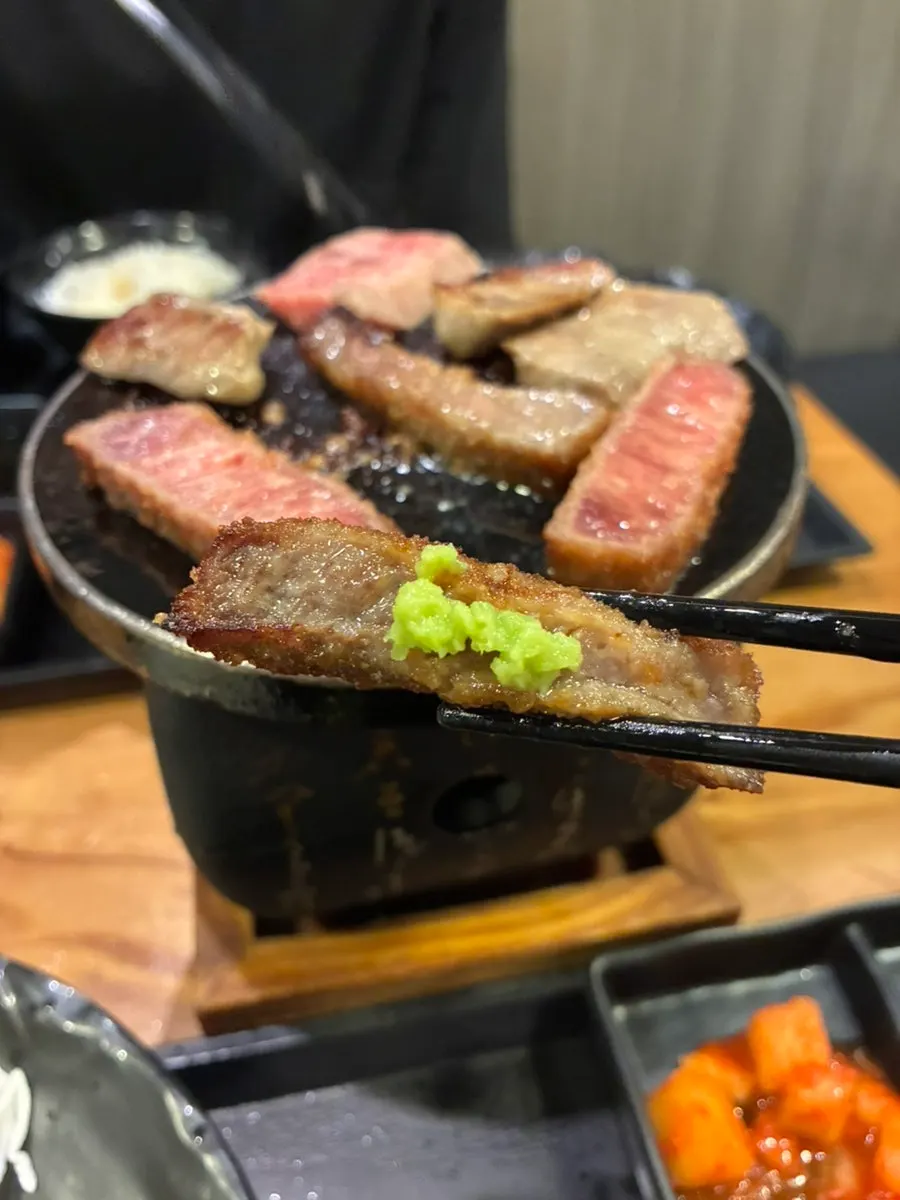 A grilled piece of gyukatsu