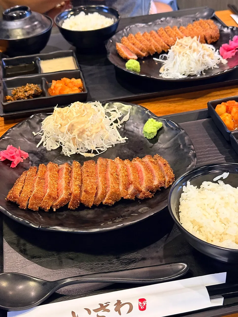 Gyukatsu dipped into the special sauce