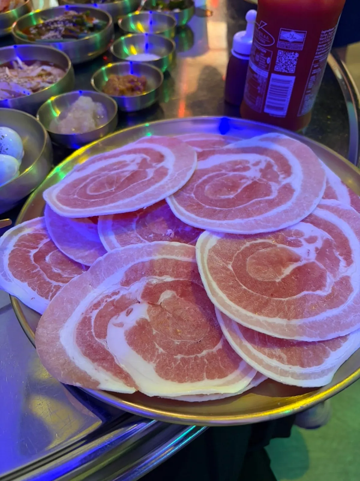 삼겹살과 함께 마신 시원한 생맥주