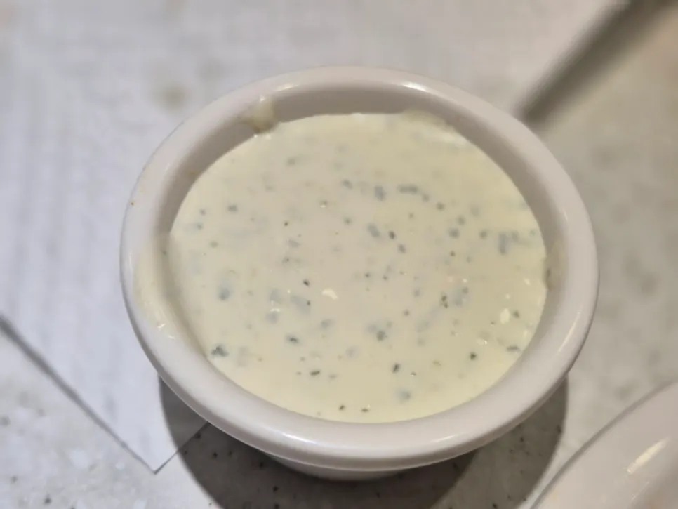 House-made ranch sauce and pickles