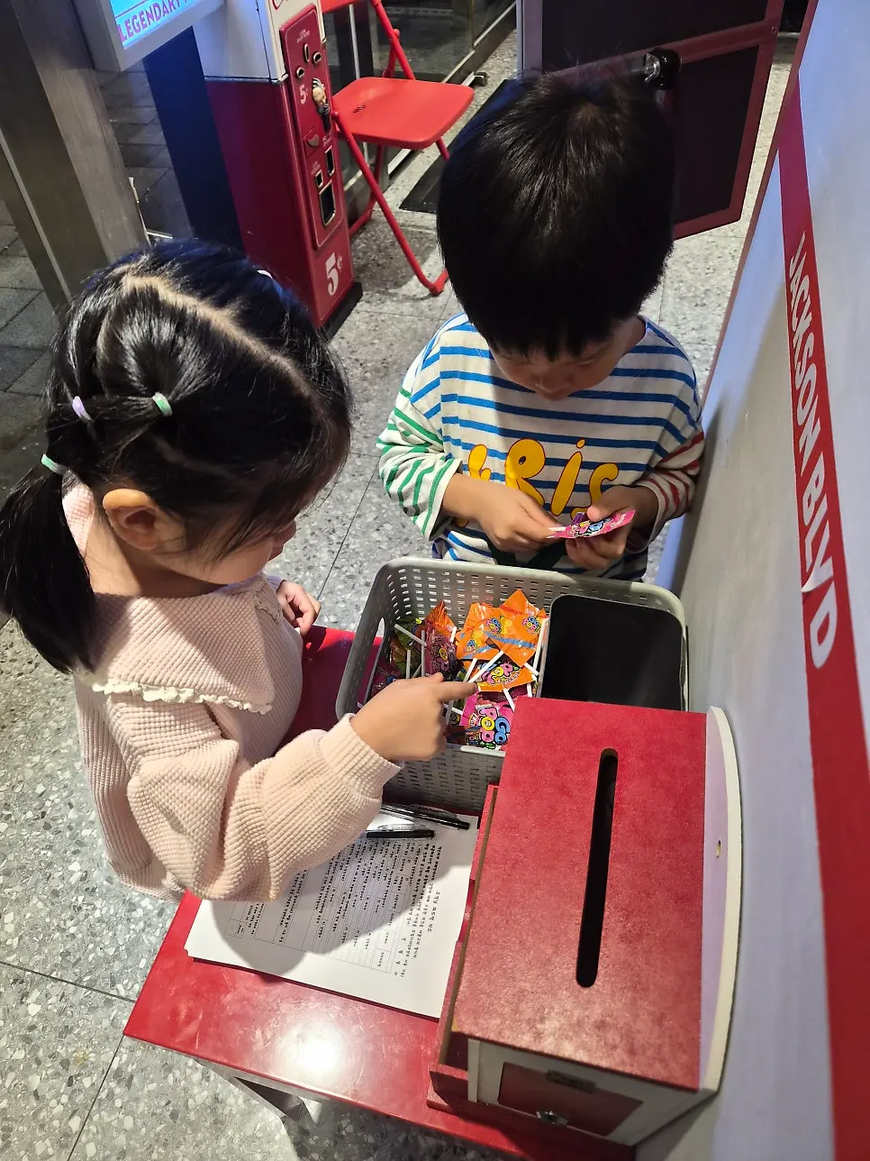 Candy picked out by a child