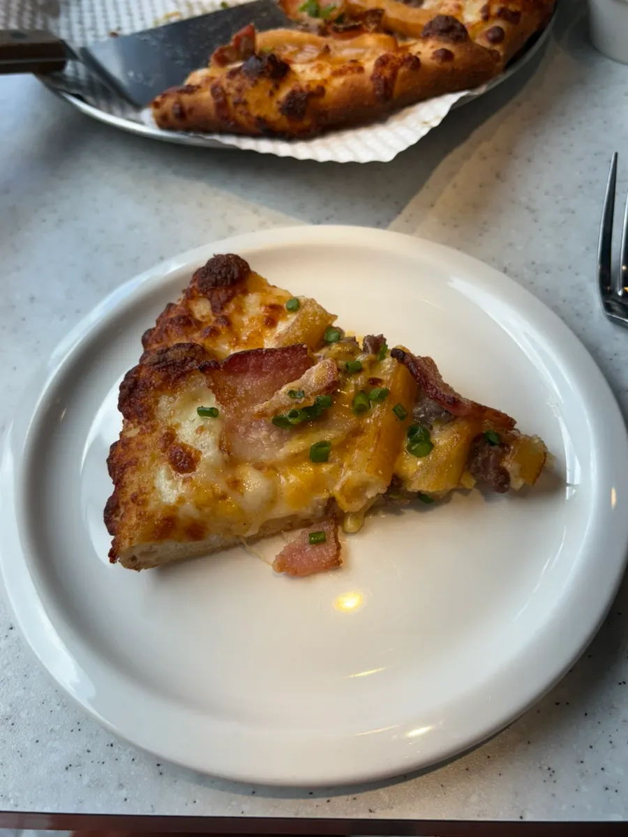 Zesty Jackson pizza with a crispy crust edge
