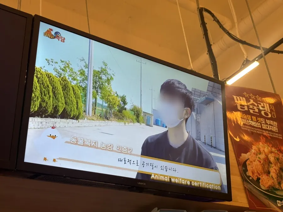 매장 내부 안주와 주류 안내