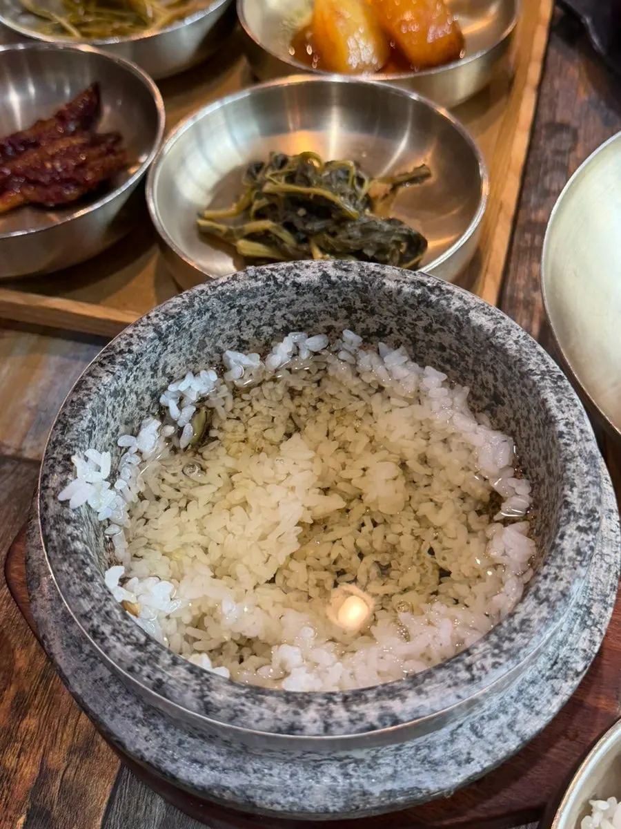 Glossy freshly cooked white rice