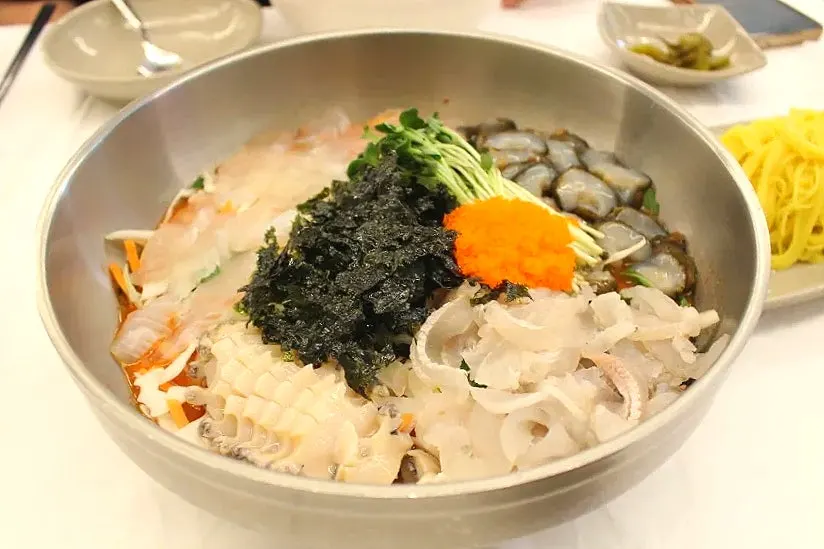 Generously portioned flying fish roe rice ball