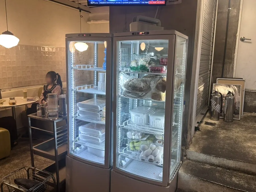 Jam Jam's showcase fridge with visible ingredients