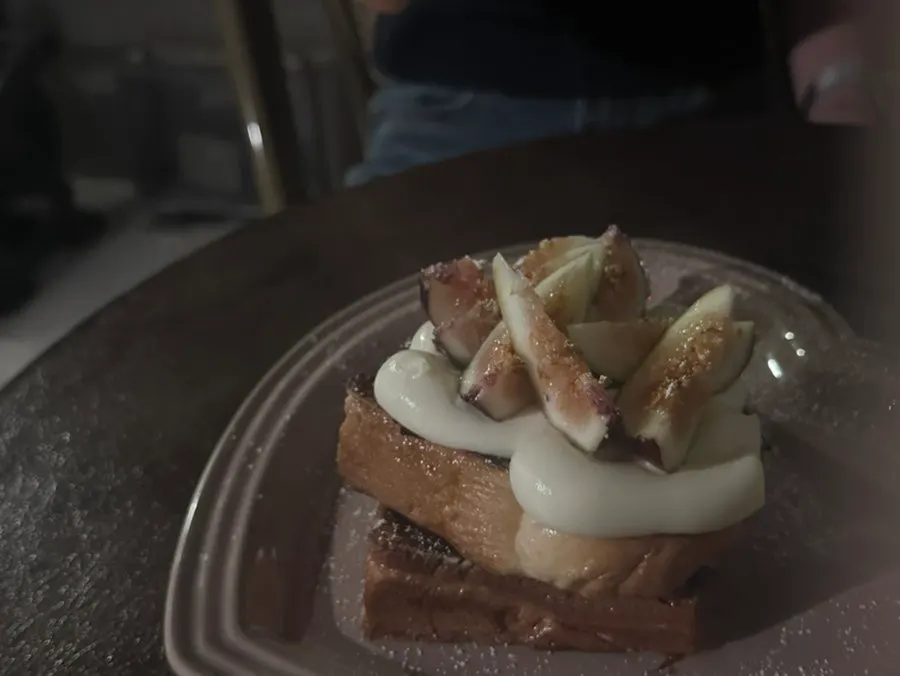 French toast and drinks set on the table