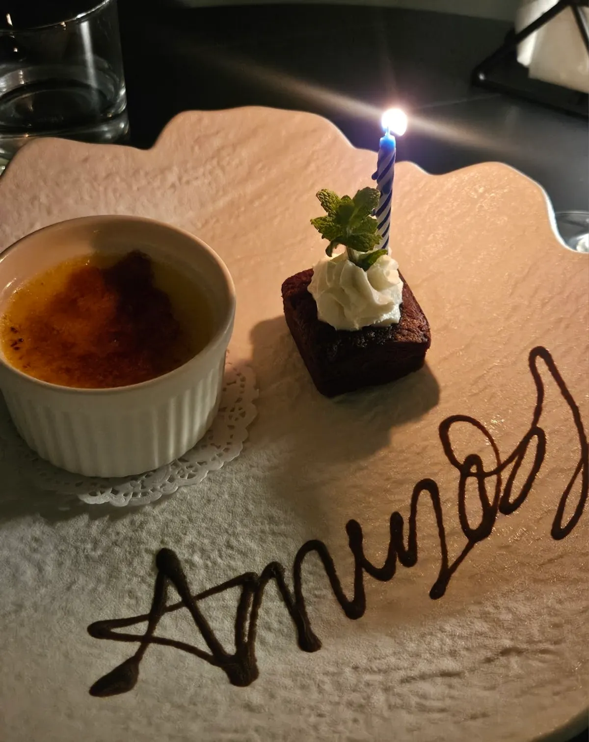 A table at Allegro with jazz performance and food together