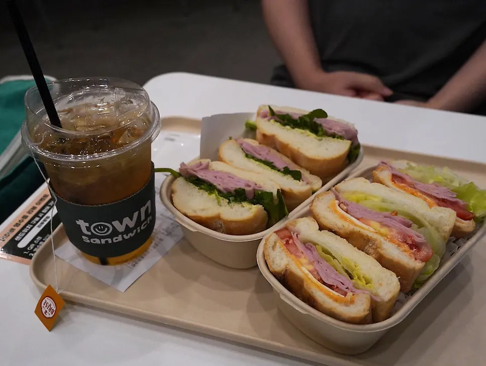 Long bar-style table good for solo dining