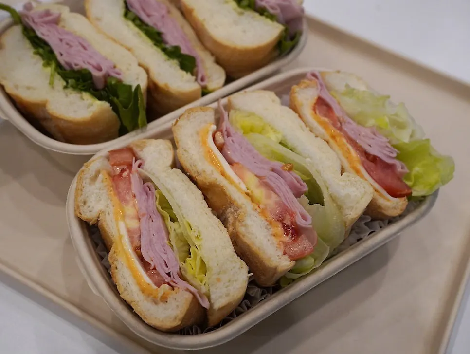 Sandwich pieces cut for easy sharing