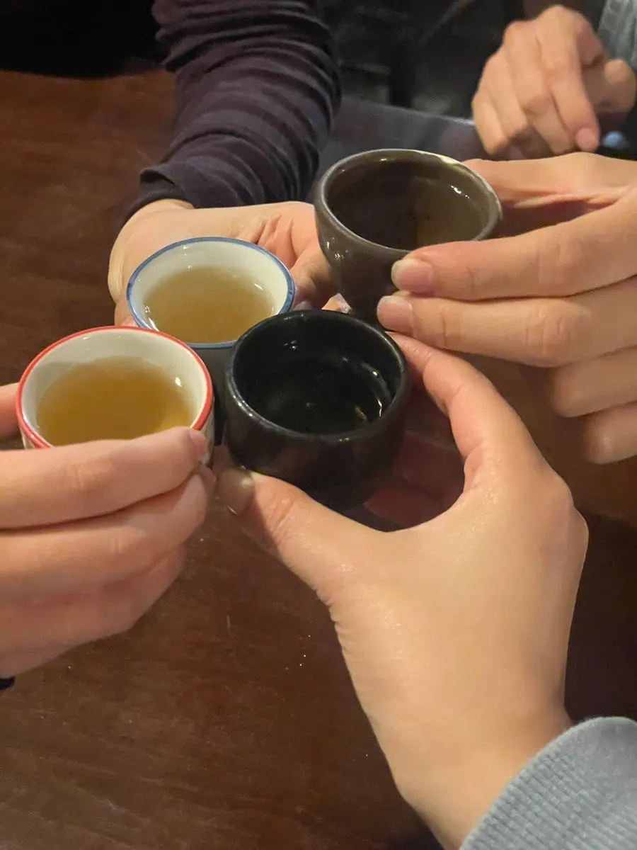 Friends picking out their glasses