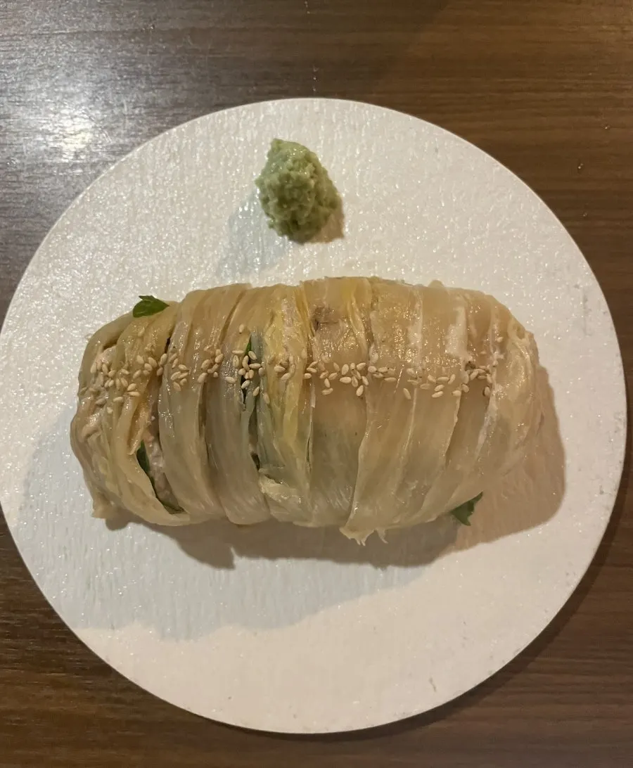 Tuna aged-kimchi rolls
