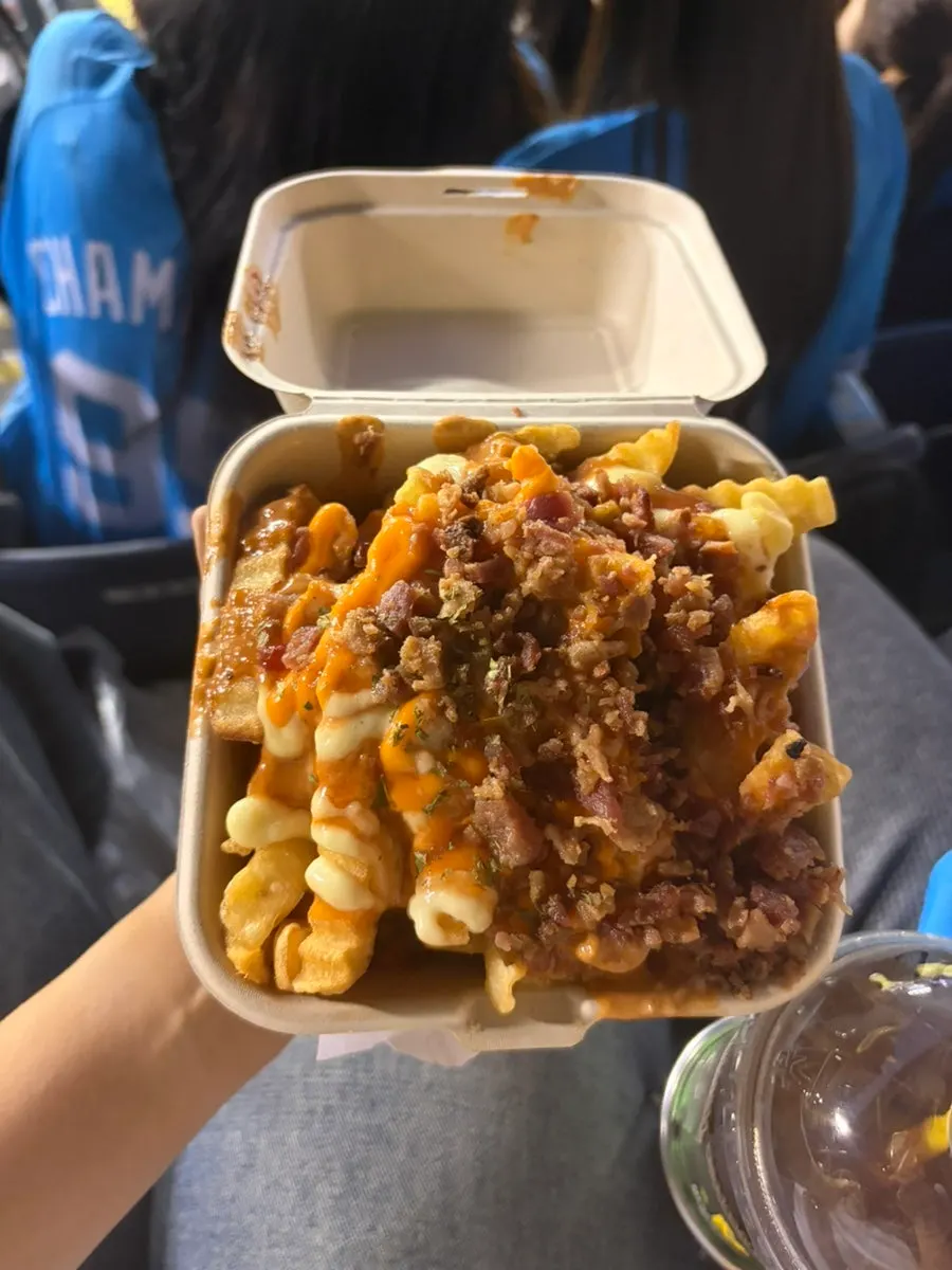 Fries toppings at Ippeun Yeowu Hot Dog