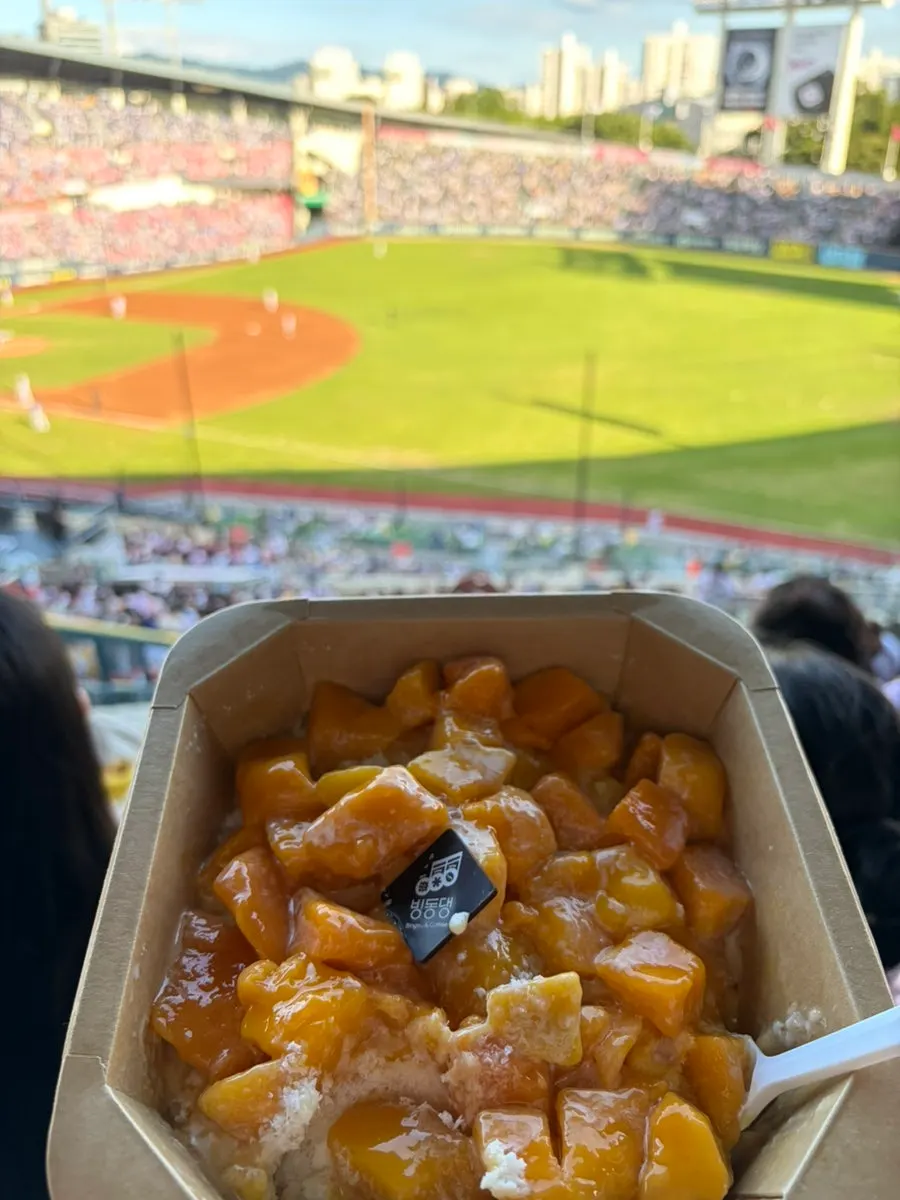 Food truck food being taken into the stadium