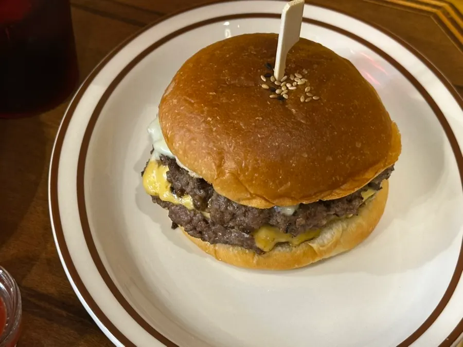 Bacon cheeseburger with ingredients combined
