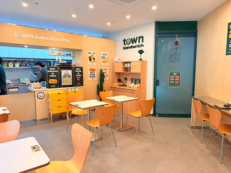 Town Sandwich interior with comfortably spaced seating