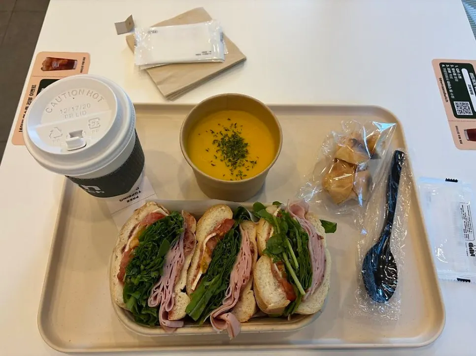 Cross-section of a sandwich made with crispy-outside, soft-inside baguette