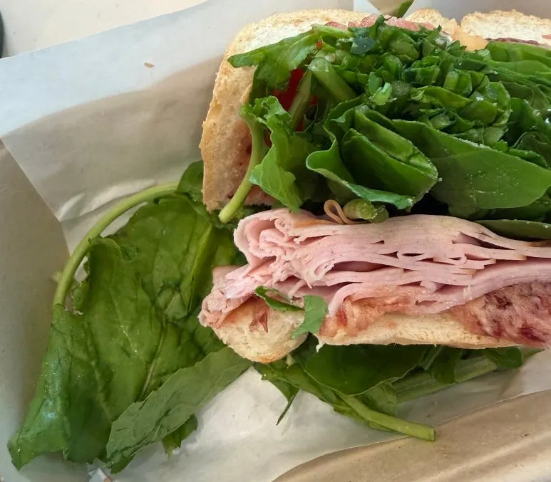 Sandwich fillings packed with smoked ham and rocket