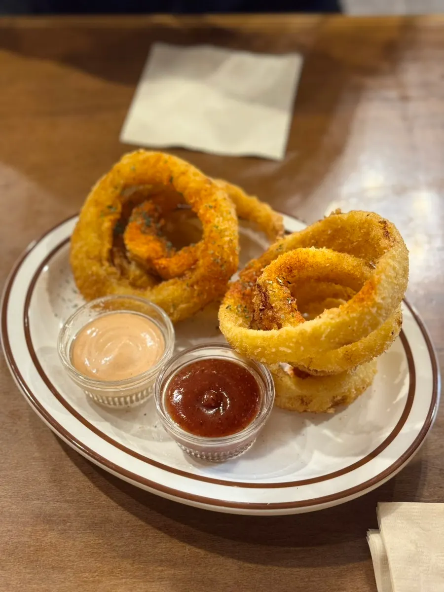 Large, freshly fried onion rings from Daily Fix