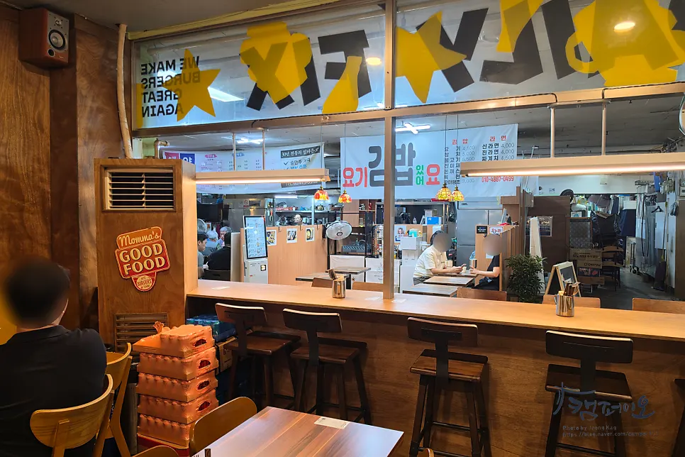 Bar-style tables good for solo dining