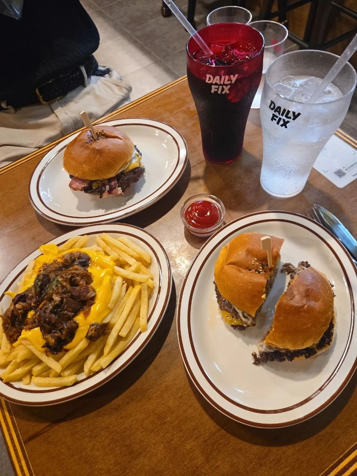 Bacon cheeseburger with a thick patty