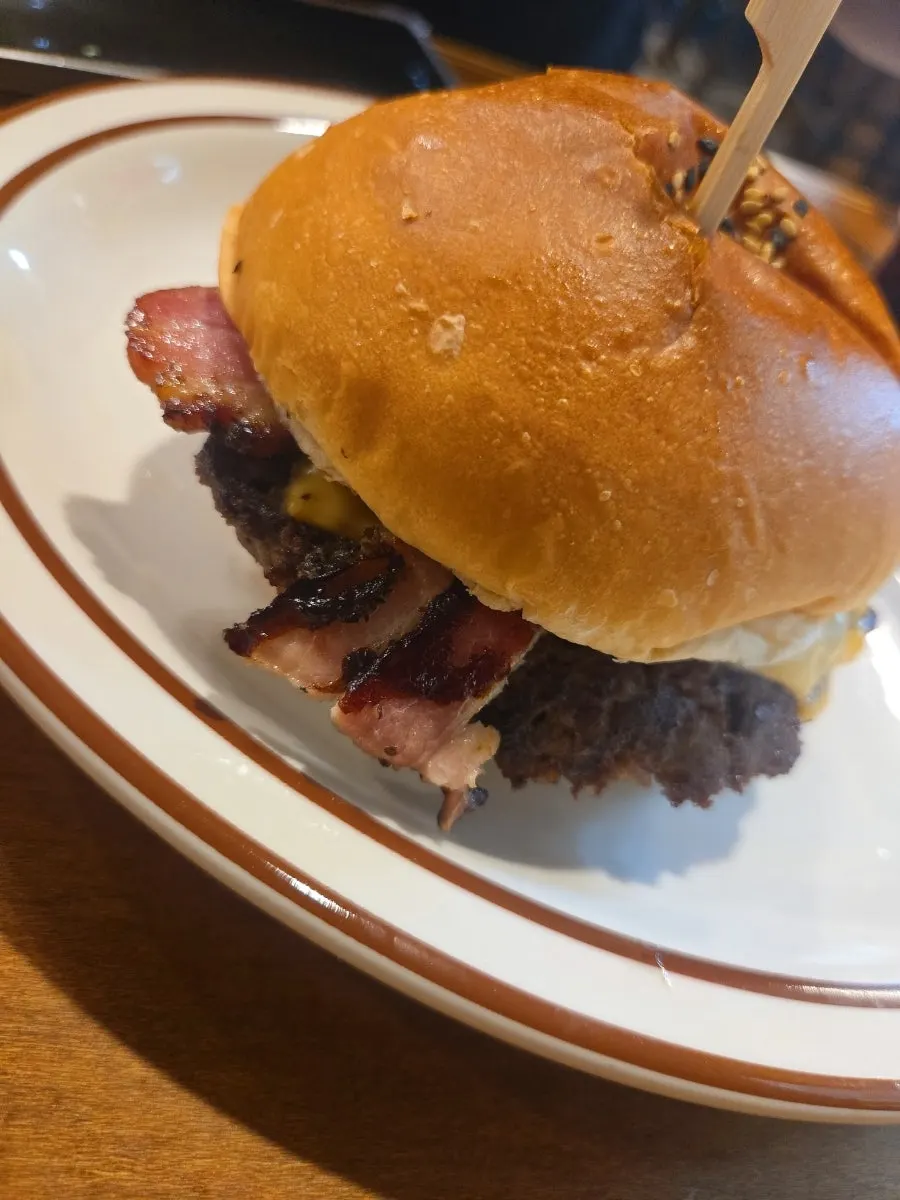 Double cheeseburger with two patties