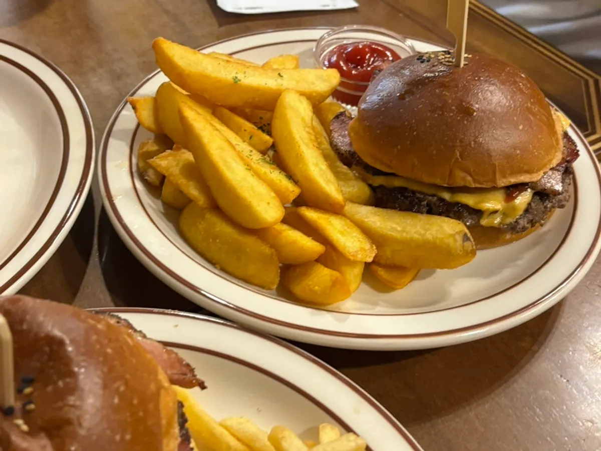 Lunch spread of handmade burgers at Daily Fix Jangmi Sangga