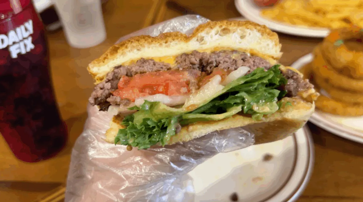 Signature photo of a handmade burger at Daily Fix Jangmi Sangga in Jamsil