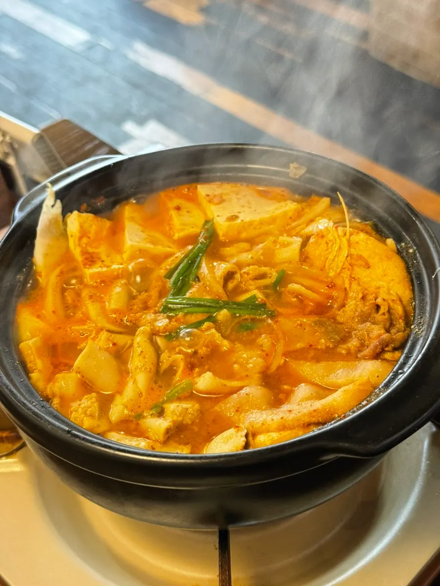 Hot pot ingredients packed with gopchang and tofu