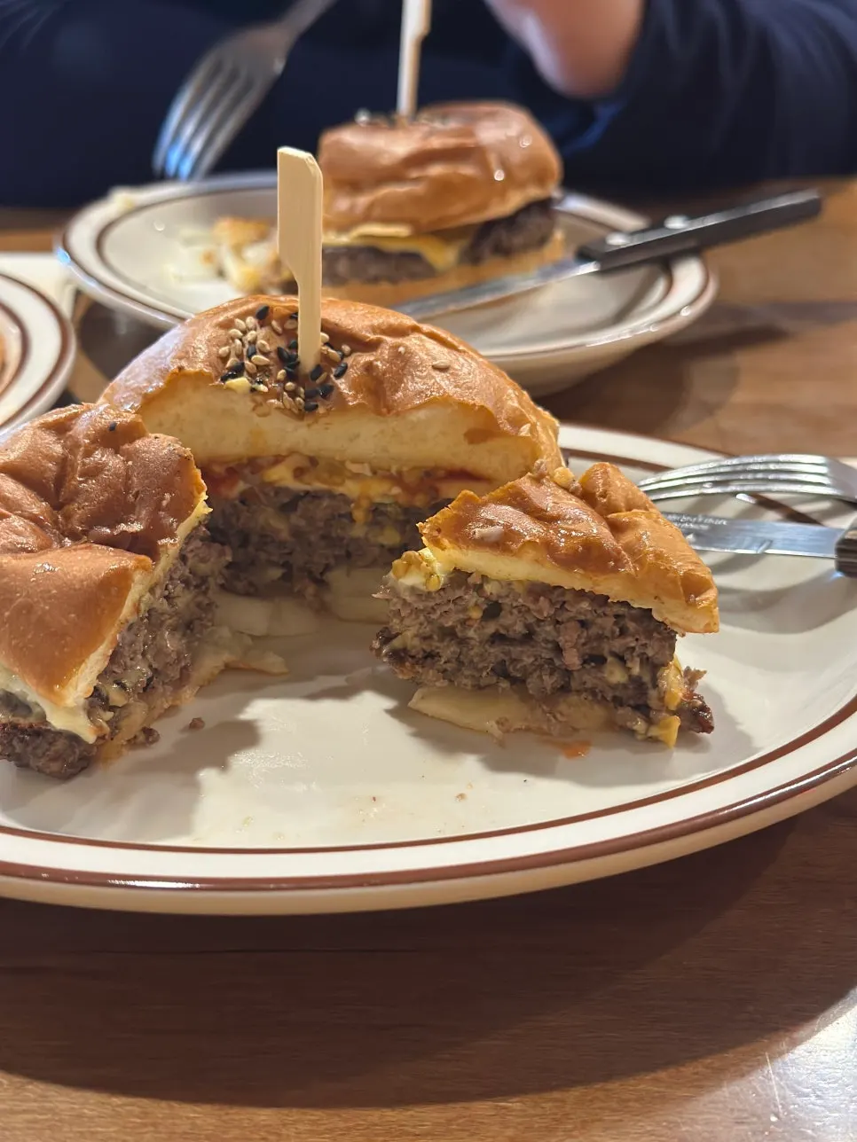 Cheeseburger with a thick patty