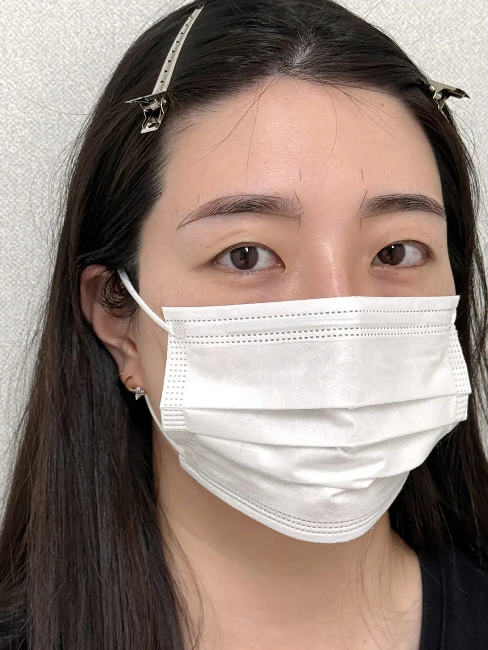 Checking the eyebrow design