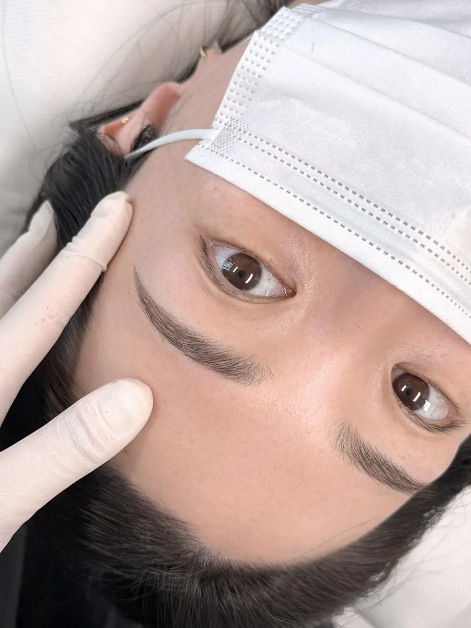 Eyebrows right after the procedure
