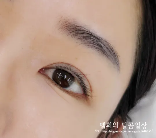 속눈썹 연장 전 눈매 비포 사진