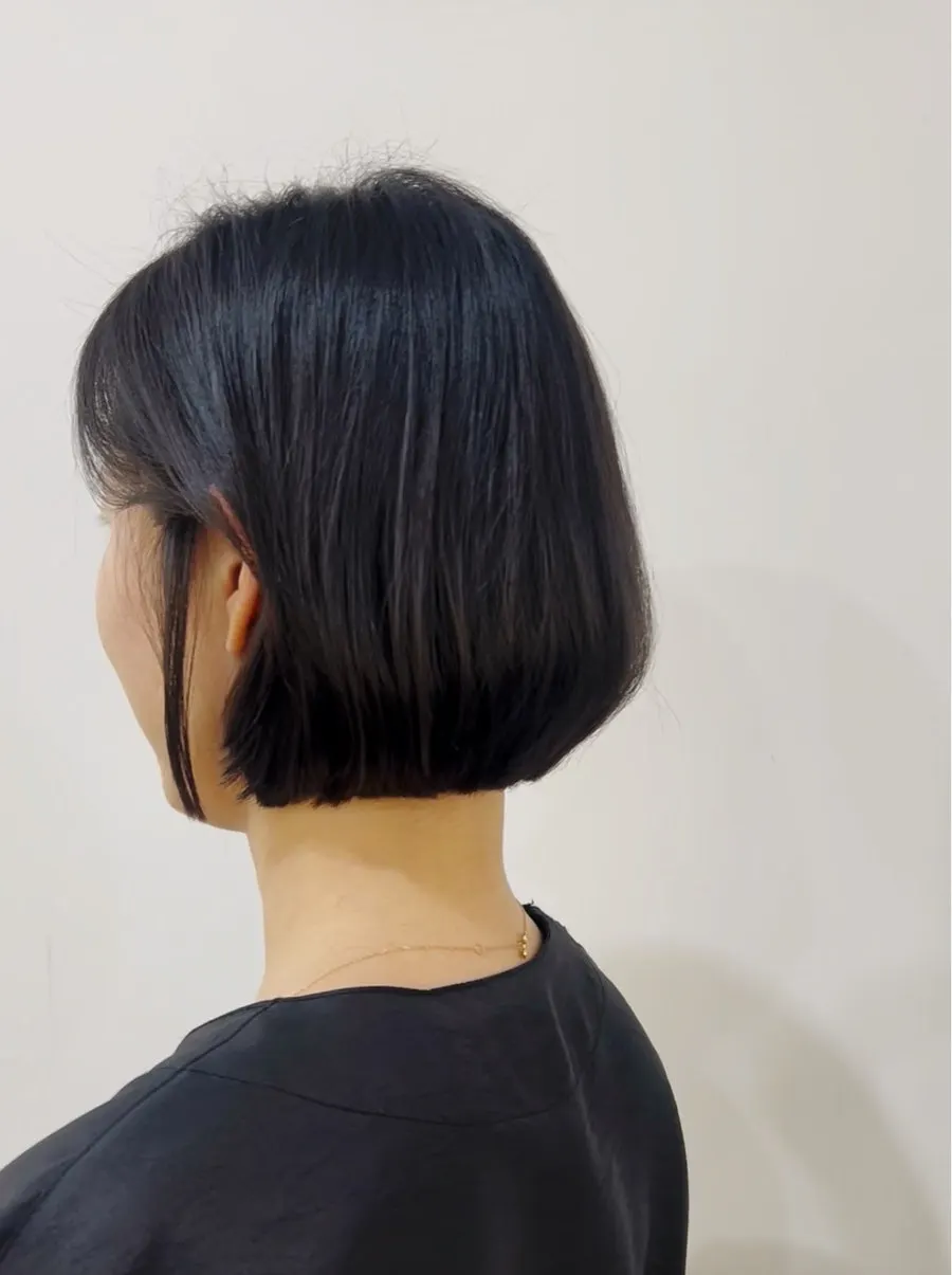 Finished bob volume perm after final styling