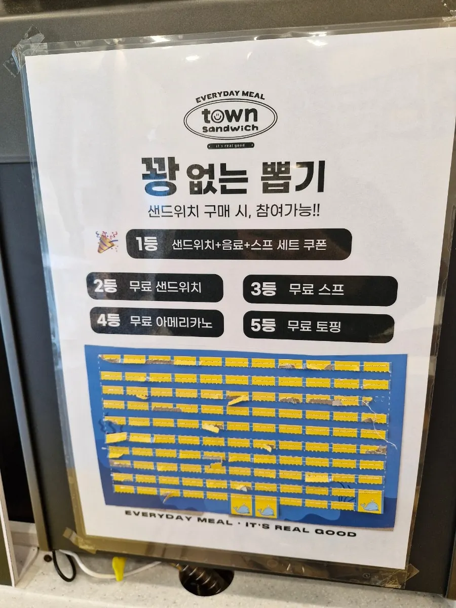 No-fail prize draw event with sandwich purchase