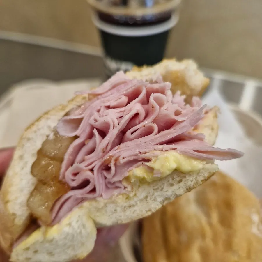 Apple jambon-beurre generously filled with jambon ham