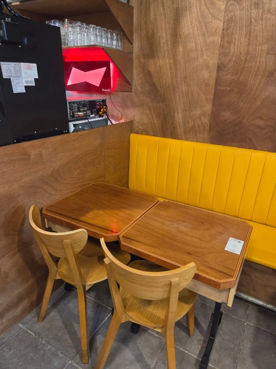 Bar table seating, good for solo dining