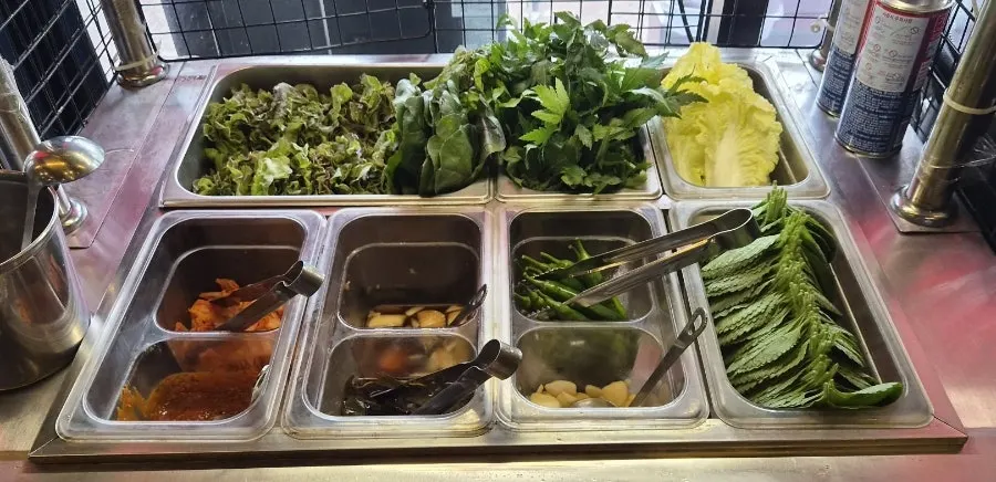 미강식당 쌈채소 셀프바