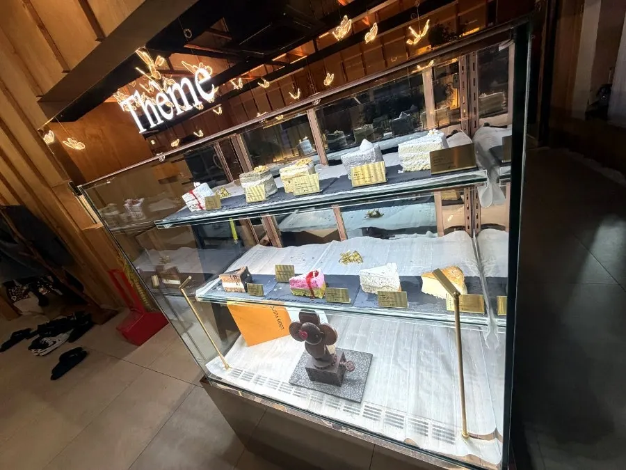 Third-floor manga area and cake display case